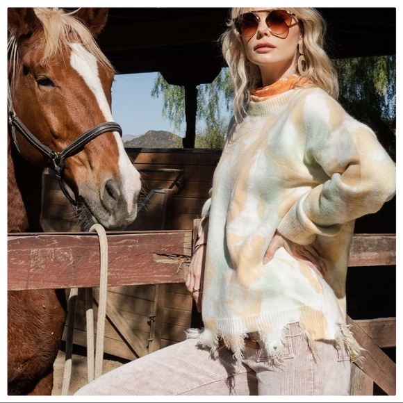 POL Sweaters - Time Flies Generation Hand Dip Distressed Sweater
